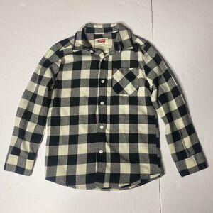 Levi’s Kids Black & White Buffalo Plaid Flannel Shirt | Size S (7/8)